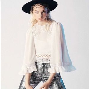 ✨ Alexander McQueen white lace blouse✨